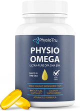 Physio Omega - Omega 3 Supplement - Sustainably Sourced - with DPA, EPA, and DHA - Burpless Fish Oil - 1 Pack