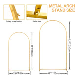 SuuWoee Wedding Arch Backdrop Stand Set of 2 With White Cover (7.2FT+6FT)
