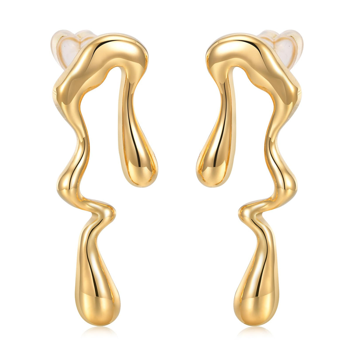 Womens Gold Studs Earrings, 14K Gold Plated Personality Big Stud Earring,Stainless Steel Hypoallergenic Ear Rings Trendy Jewelry,Christmas Birthday Gifts for Girlfriend Sister