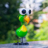 STANKGARDEN Metal Parrot Garden Statues Outdoor Decor, Green Funny Bird Outdoor Sculptures Yard Art Decoration for Home Patio Lawn Backyard, Gift for Women Lovers Moms