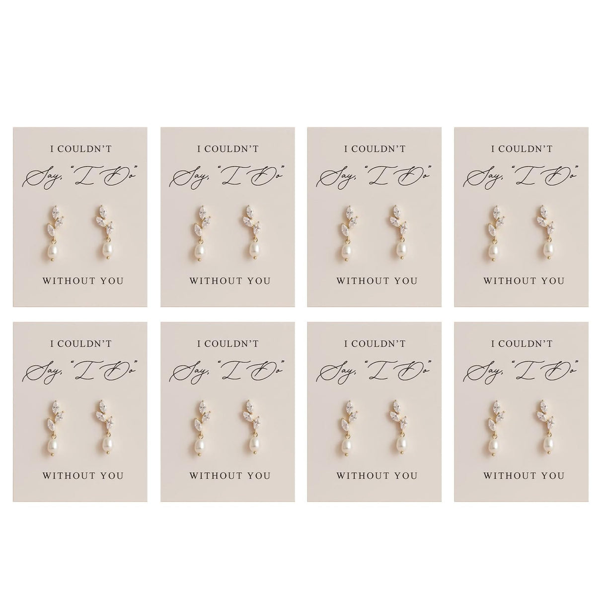 Bridesmaid Gifts Earrings Set of 4/6/8 Pearl Knot Earrings with Message Cards Bridesmaid Proposal Gifts Wedding Day Thank You Gift Bridesmaids Jewelry Set