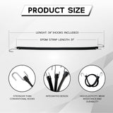 ROBLOCK 31" Rubber Tarp Straps with 150% Max Stretch, 100% EPDM Bungee Cords with Metal Crimped S Hooks, Ideal for Securing Tarps, Cargo, Canvases, Weatherproof (10 Pack)