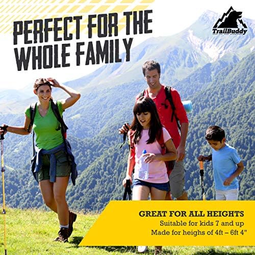 TrailBuddy Trekking Poles - Lightweight, Collapsible Hiking Poles for Snowshoe & Backpacking Gear - Pair of 2 Walking Sticks for Hiking, 7075 Aluminum with Cork Grip