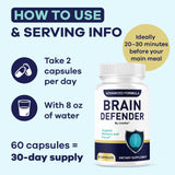 (5 Pack) Brain Defender - Official Brain Defender Supplement Advanced Pills, Natural Brain Defender Brain and Memory Support, Brain Defender Health & Wellness Multivitamin, 300 Capsules for 5 Months