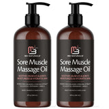 Arnica Sore Muscle Massage Oil for Massage Therapy - with Collagen Stem Cells Arnica and Menthol - Multipurpose Instant Absorption Full Body Massage Oil by M3 Naturals (Pack of 2)