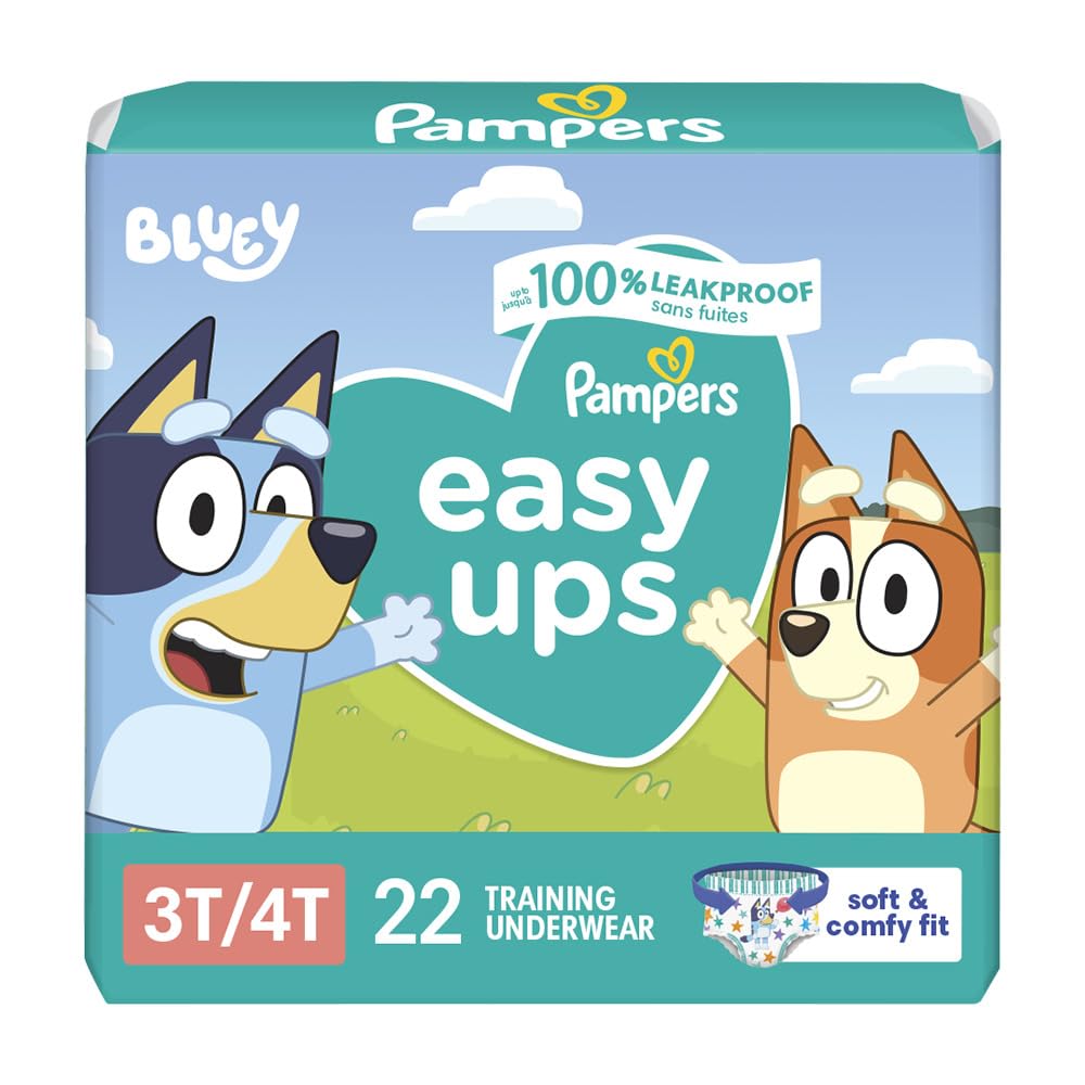 Pampers Training Pants - Easy Ups Boys & Girls Bluey - Size 2T-3T, 140 Count, Children's Potty Underwear (Packaging May Vary)