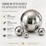 Gazing Ball Garden Mirror Outdoor, Outside Decorative Globe Silver 5Pcs Mix