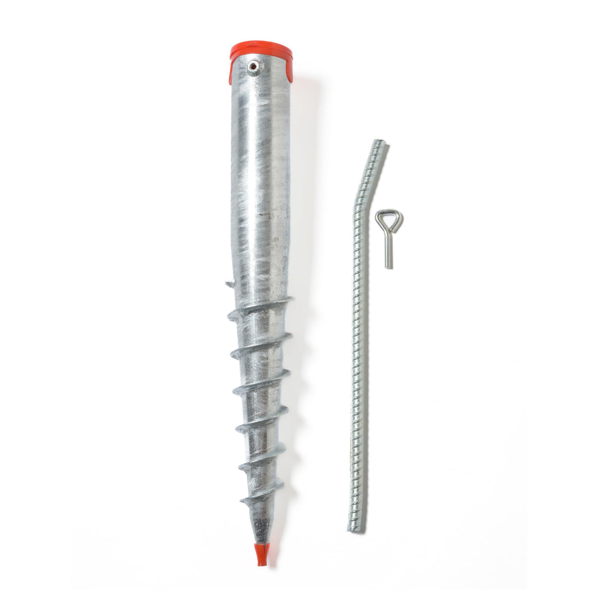 American Ground Screw Model 2 Premium No Dig Ground Anchor - Post & Flag Pole Base Ground Mount - Screw in Post Stake, 22" Inch Long, (Fits Round Poles 1” - 2 3/8") Replacement Fence Post Anchor DIY