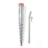 American Ground Screw Model 2 Premium No Dig Ground Anchor - Post & Flag Pole Base Ground Mount - Screw in Post Stake, 22" Inch Long, (Fits Round Poles 1” - 2 3/8") Replacement Fence Post Anchor DIY