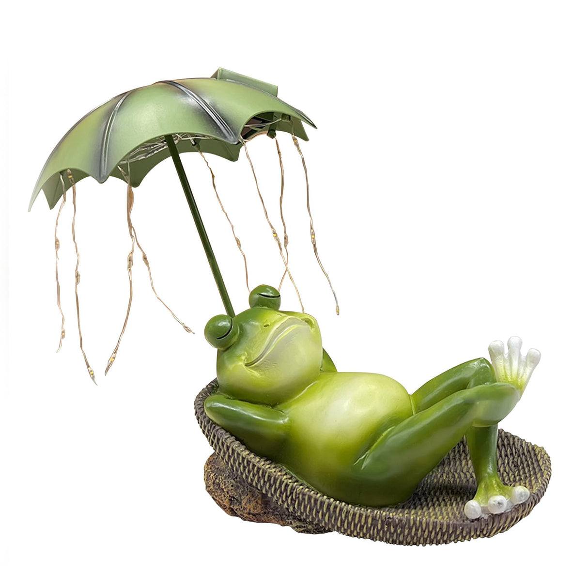 ASDFG 6.7" Solar Frog Garden Statue with Light Up Umbrella - IP65 Waterproof Resin Sculpture, Outdoor Figurine for Patio Yard Pond, Unique Gardening Gifts for Women/Mom