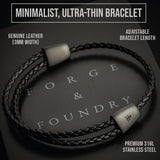 Forge & Foundry Trinity Men's Adjustable Black Braided Leather Bracelet