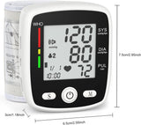 Blood Pressure Monitor Digital Wrist BP Machine Automatic BP Cuff with 2 Users 180 Memory Voice Large LCD Display Adjustable Cuff USB Charging Carrying Case, Black
