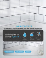 Art3d 25 Ft Peel and Stick Trim for Backsplash Tile Edge, Self-Adhesive Liner for Corner Decor in White