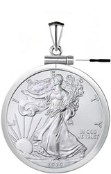 Geruibi Sterling Silver 1 oz Border Screw Top Coin Border is suitable for 40.6mm diameter 2.98mm thickness, Coins Not Included