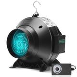 MELONFARM 4" 190 CFM Inline Duct Fan with E12 Speed Controller, Ventilation Exhaust Fan for Cooling Booster, Grow Tents, Hydroponics