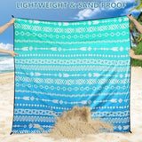 Beach Blanket Waterproof Sandproof Beach Mat 79" X 83" /10'x9'for 2-8 Adults Quick Drying Outdoor Picnic Mat Beach Accessories for Travel, Camping, Hiking