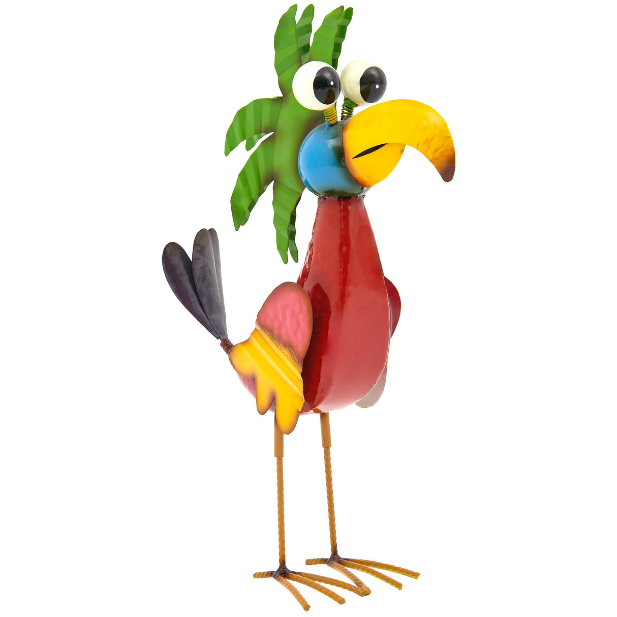 Ultym 19.7" Metal Parrot Yard Art, Outdoor Tiki Bird Sculpture