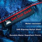Down Camping Blanket - Puffy, Packable, Lightweight and Warm | Ideal for Outdoors, Travel, Stadium, Festivals, Beach, Hammock | 650 Fill Power Water-Resistant Backpacking Quilt