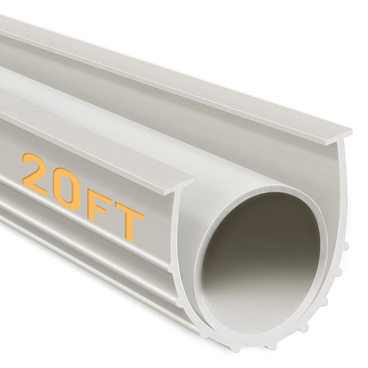 DGSL Garage Door Seals Bottom Rubber Weather Stripping Sealing Strip Replacement, Universal Weatherproof Threshold Buffering (20 Ft, White)