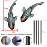 VKEVOC Set of 2 Antique Koi Fish Statue, Outdoor Garden Sculpture for Patio, Backyard, Pond, and Home Decor