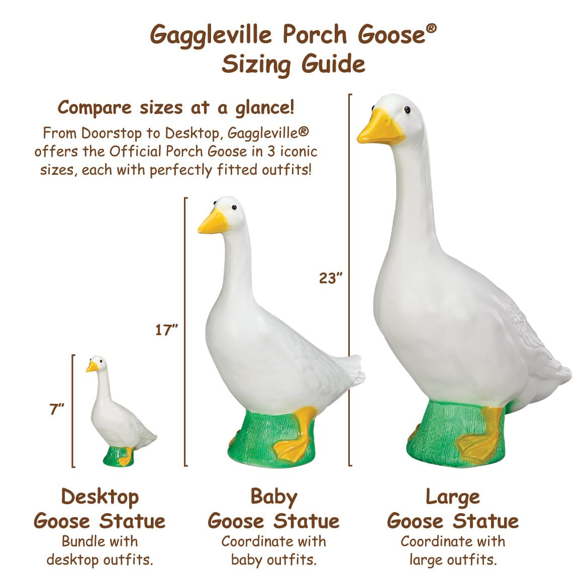 Fox Valley Traders Gaggleville Flamingo Goose Outfit, Fits Large 23" H Statue