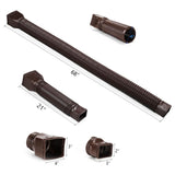 plusgutter Brown 2-Pack Rain Gutter Downspout Extensions Flexible, Drain Downspout Extender,Down Spout Drain Extender, Gutter Connector Rainwater Drainage,Extendable from 21 to 68 Inches