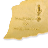 PinMart Set of 2 American Flag Lapel Pins Waving Gold colored&Nickel Plated