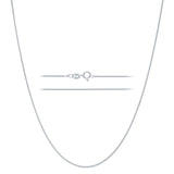 KISPER 925 Sterling Silver Box Chain Necklace for Women, 1mm Diamond Cut