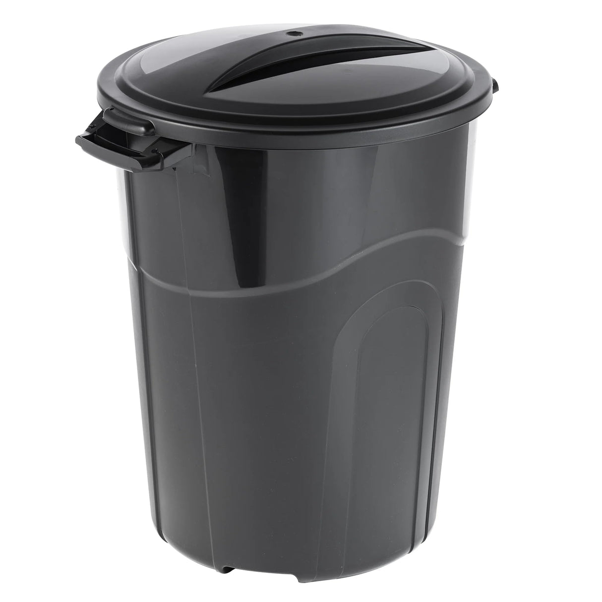 32 Gallon Heavy Duty Plastic Garbage Can, Included Click Lock Lid, Large Trash Can Sturdy Handles, Garage Trash Can, Indoor and Outdoor, Black