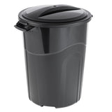 32 Gallon Heavy Duty Plastic Garbage Can, Included Click Lock Lid, Large Trash Can Sturdy Handles, Garage Trash Can, Indoor and Outdoor, Black