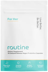 Routine Women's Daily Probiotics for Digestive and Feminine Health - 24 Billion CFU 30 Capsules - Dairy Free Organic Probiotics for Women