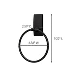 Command Hand Towel Holder Matte Black with Water Resistant Command Strips, Rust Resistant Bathroom Organizer, Holds up to 5 lbs