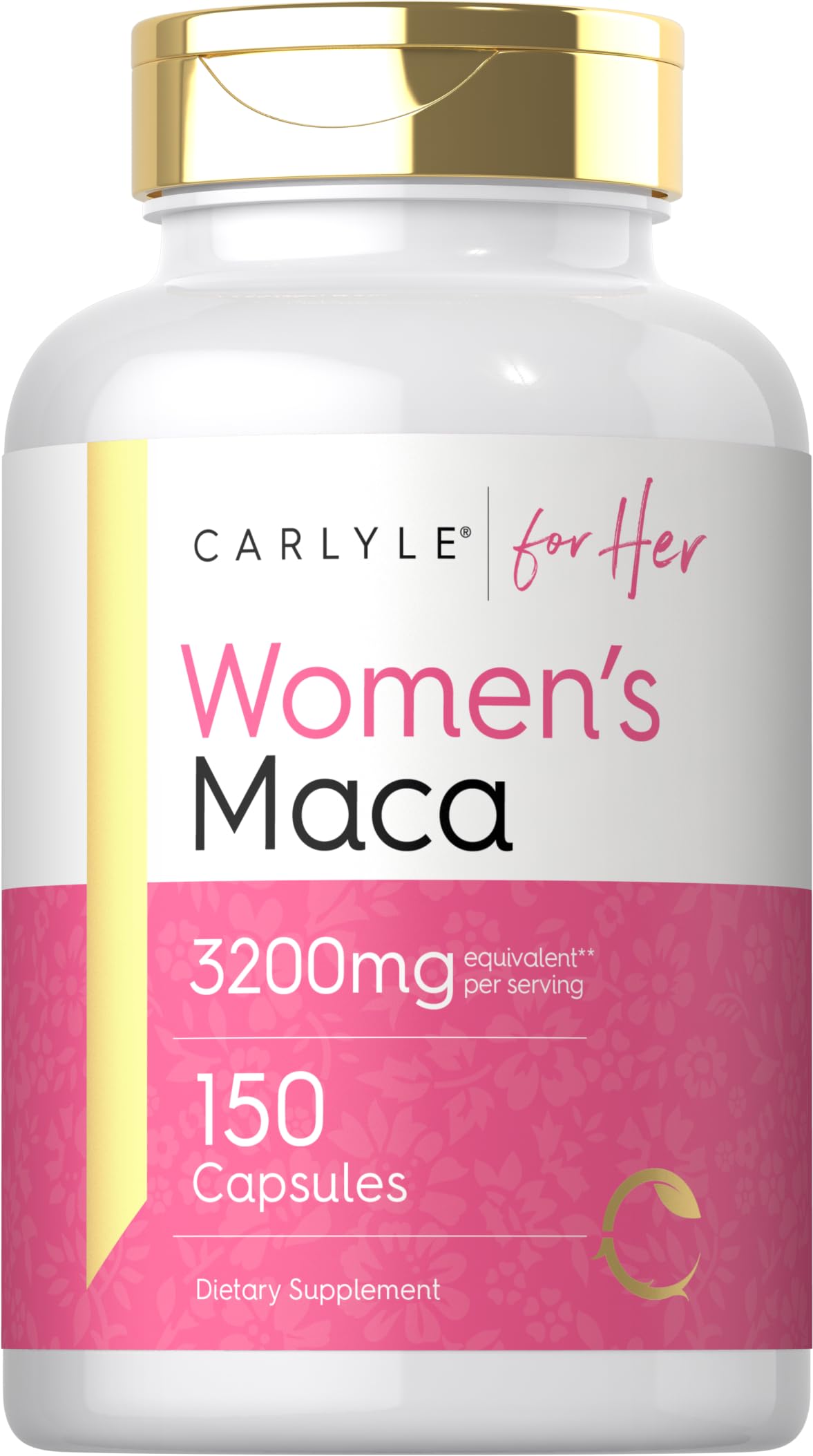 Carlyle Maca Root Capsules for Women 3200mg | 150 Count | Non-GMO, Gluten Free Supplement | for Her