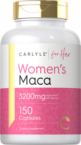 Carlyle Maca Root Capsules for Women 3200mg | 150 Count | Non-GMO, Gluten Free Supplement | for Her