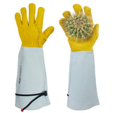 GLOSAV Cactus Garden Gloves- Real Puncture Proof, Thorn proof, Women & Men, Long Leather, Heavy Duty, Great for Gardening, Rose Pruning, Cacti Trimming, Weeding, Pull Thistle, Plant (Large)