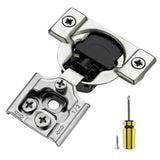Ravinte 50 Pack 25 Pair 1/2 inch Overlay Soft Close Kitchen Cabinet Hinges Stainless Steel Adjustable Kitchen Hinges Satin Nickel Cabinet Hardware