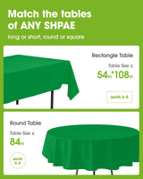 Pureegg Plastic Table Cloth Disposable 20 Pack, 54 x 108 Inch Table Cloths, St Patricks Day, Christmas Decorations, Tablecloths, Rectangle, Forest, Emerald, Plastic Cover, Leakproof & Sturdy, Green