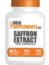 BulkSupplements.com Saffron Extract Capsules - Saffron Supplements, Saffron Extract 88.5mg - Vegan & Gluten Free - 1 Capsule per Serving, 120 Veg Capsules (Pack of 1)