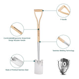 Berry&Bird Garden Digging Spade, 41" Stainless Steel Gardening Border Spade