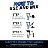 HELIMIX 2.0 Vortex Blender Shaker Bottle Holds upto 28oz | No Blending Ball or Whisk | USA Made | Portable Pre Workout Whey Protein Drink Shaker Cup | Mixes Cocktails Smoothies Shakes | Top Rack Safe