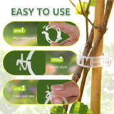Plant Support Clips, Reusable Plant Clips for Securing Plants (50, Green)