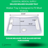 Essential Medical Supply Molded Walker Tray with Cup Holder - Perfect for Mobility and Transport, Fits Most Walkers and Provides Convenient Tray for Almost Any Folding Walker
