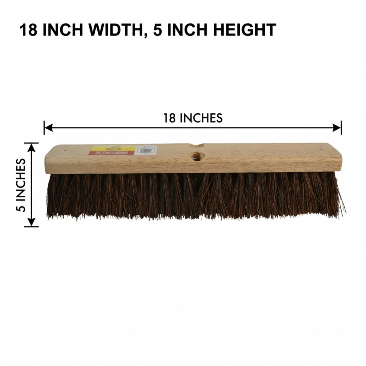 Bristles 4218 18” Push Broom Head for Indoor and Outdoor, Commercial Or Residential Use with Stiff Bristles for Heavy-Duty Work On Concrete, Patio, Garage, Stone Or Any Heavy Duty Cleaning