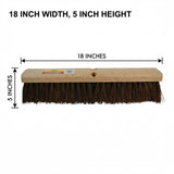 Bristles 4218 18” Push Broom Head for Indoor and Outdoor, Commercial Or Residential Use with Stiff Bristles for Heavy-Duty Work On Concrete, Patio, Garage, Stone Or Any Heavy Duty Cleaning