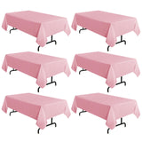 sancua 6 Pack Pink Tablecloth 60 x 102 Inch, Rectangle Table Cloth for 6 Feet Tables - Stain and Wrinkle Resistant Washable Polyester Table Cover for Dining Tables, Christmas Buffet Parties