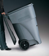 Rubbermaid Commercial Products BRUTE Rollout Plastic Trash/Garbage Can/Bin with Wheels 65 Gal for Restaurants/Hospitals/Offices/Back of House/Warehouses/Home