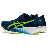 ASICS Men's Magic Speed Running Shoes, 12, MAKO Blue/Hazard Green