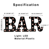 Black Bar Sign, Marquee Light Up Letters LED Marquee Number Lights Sign for Night Light Home Bar Christmas Lamp Birthday Party Wedding Decoration-BAR