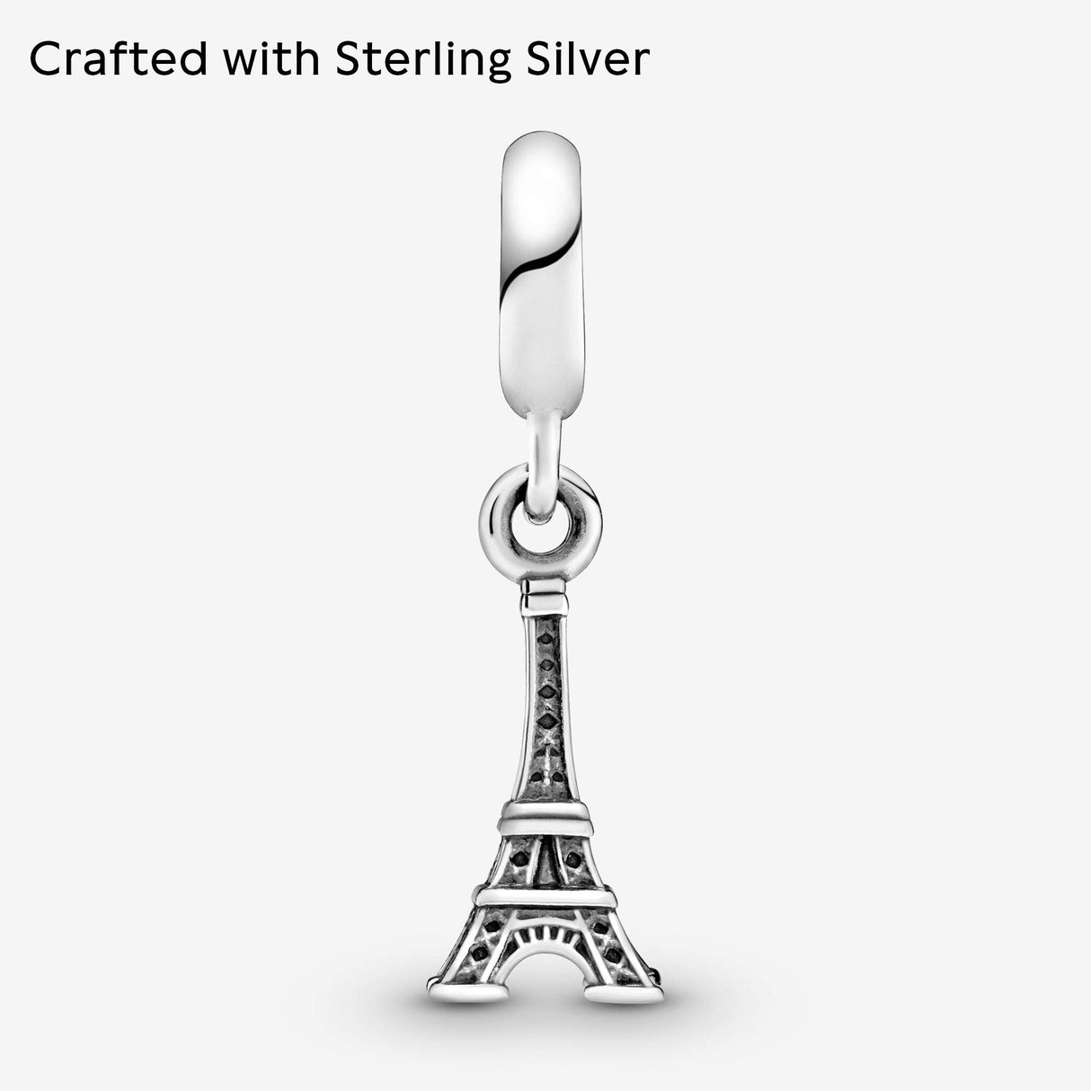 PANDORA Paris Eiffel Tower Dangle Charm - Compatible with PANDORA Moments - Sterling Silver - Gift for Her - Jewelry for Women with Gift Box