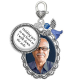 Something Blue Bouquet Charm for Wedding Memory Charm with DIY Photo Frame for Wedding Bouquet And Resizer